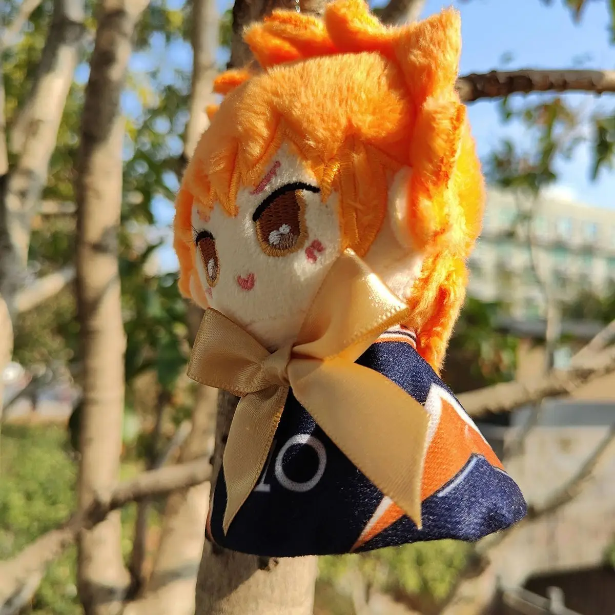 12CM Haikyu!! Hinata Shoyo Plush Doll | Japanese Anime Volleyball Boy Stuffed Toy Keychain Backpack Charm Figure Gift