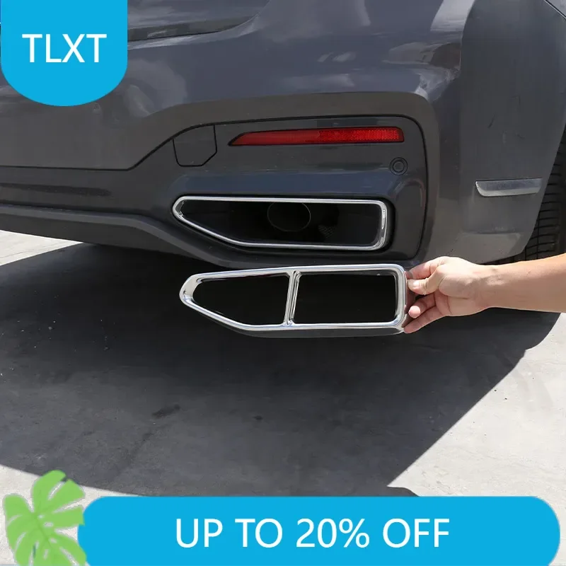 

Para BMW Serie 7 F01 G11 G12 2009-2020 silenciador trasero coche acero inoxidable cubierta salida tubo escape peg