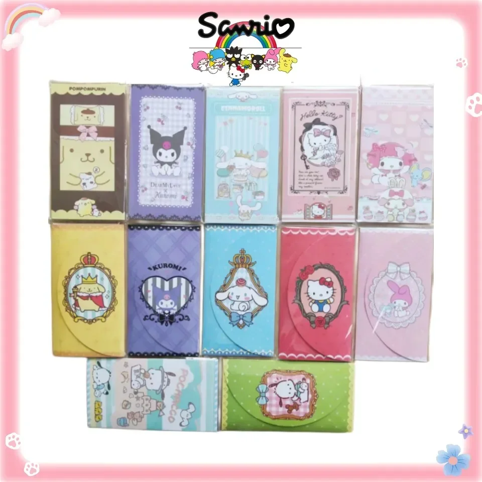 Cute Cartoon Sanrio Kuromi Melody Pachacco Cinnamoroll Hellokitty Pocket Material Kids Gudetama Stickers DIY Gift