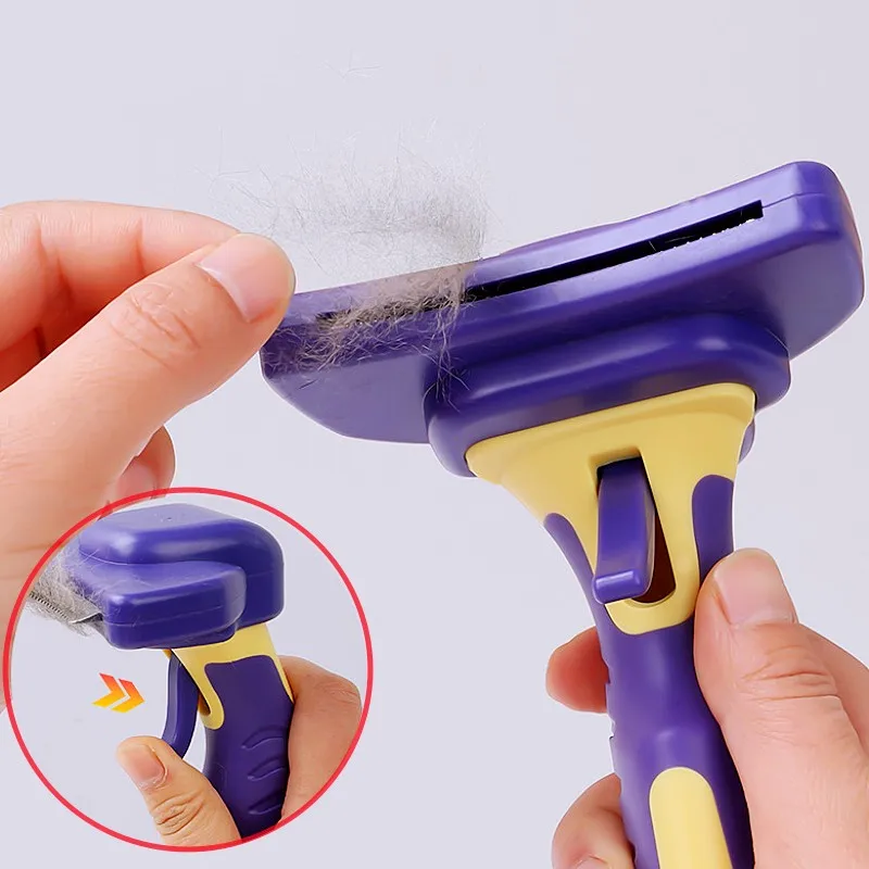 

Dog Comb Knife Dogs Brush One Button Dog Hair Trimmer Pet Hair Remover Self Cleaning Cat Brush Knife Comb for Dogs Hair Trimming