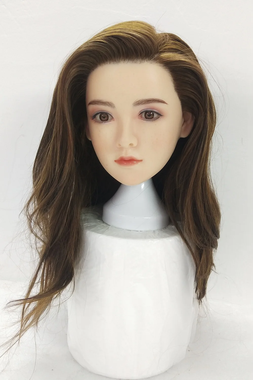 

Silicone Sex Doll Head Realistic Full Implanted Hairs Lifelike Adult Love Toys Heads Fits 135-175cm Dolls Body Men Masturbators