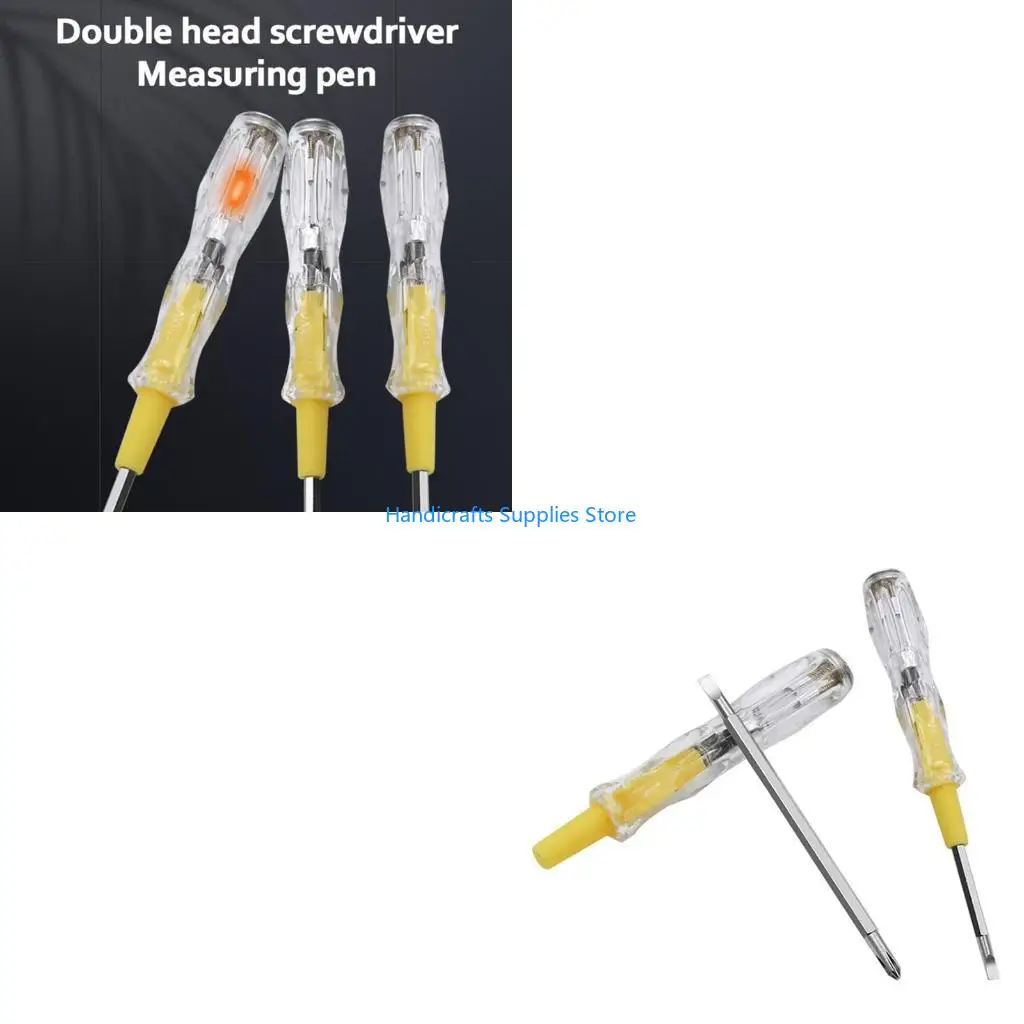 R1WA Electric Test Tester Pen Double Heads Removable Screwdriver with Light