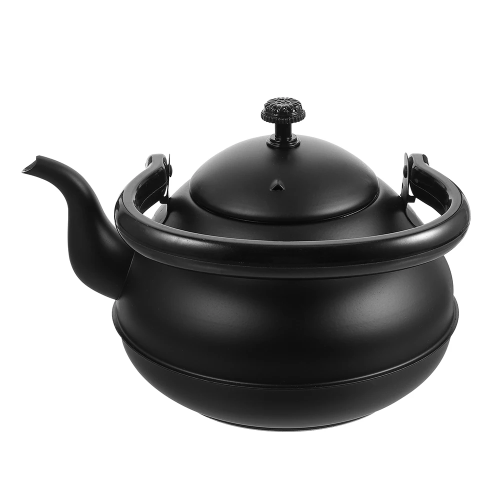

Stainless Steel Kettle Camping Teapot Retro Black Large Capacity Foodgrade Ergonomic Handle Stovetop Compatibility Soup