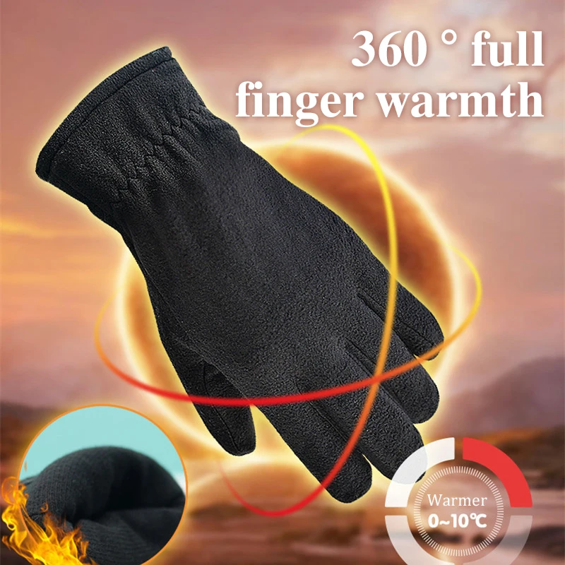 Winter Fleece Thick Gloves Men Women Outdoor Snow Riding Ski Glove Tear-resistant Warm And Cold-proof Protective Gloves Mittens