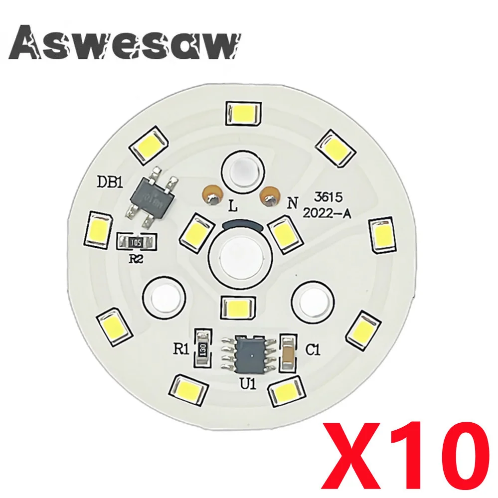 10 sztuk Chip LED dla Downlight 3W 5W 7W 9W 12W 15W 18W SMD 2835 okrągłe światło koraliki AC 220V-240V Led typu Downlight Chip oświetlenie