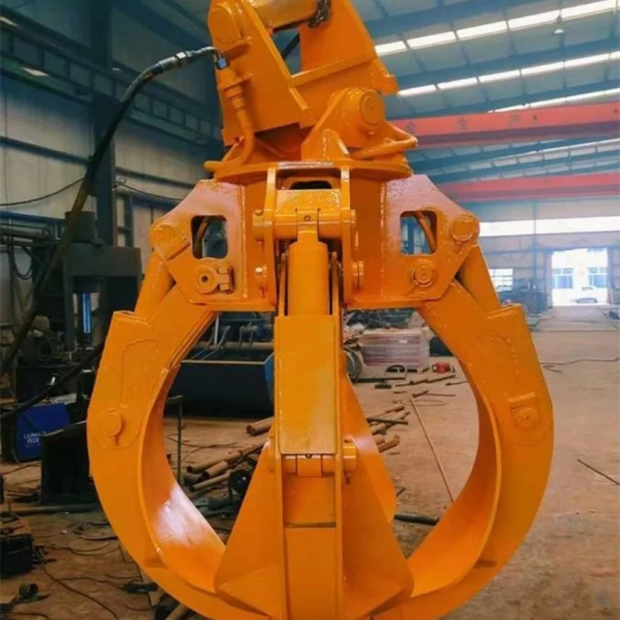 Excavator Attachment Customized Orange Peel Grapple for Scrap Metal Garbage Handling 16Ton Capacity