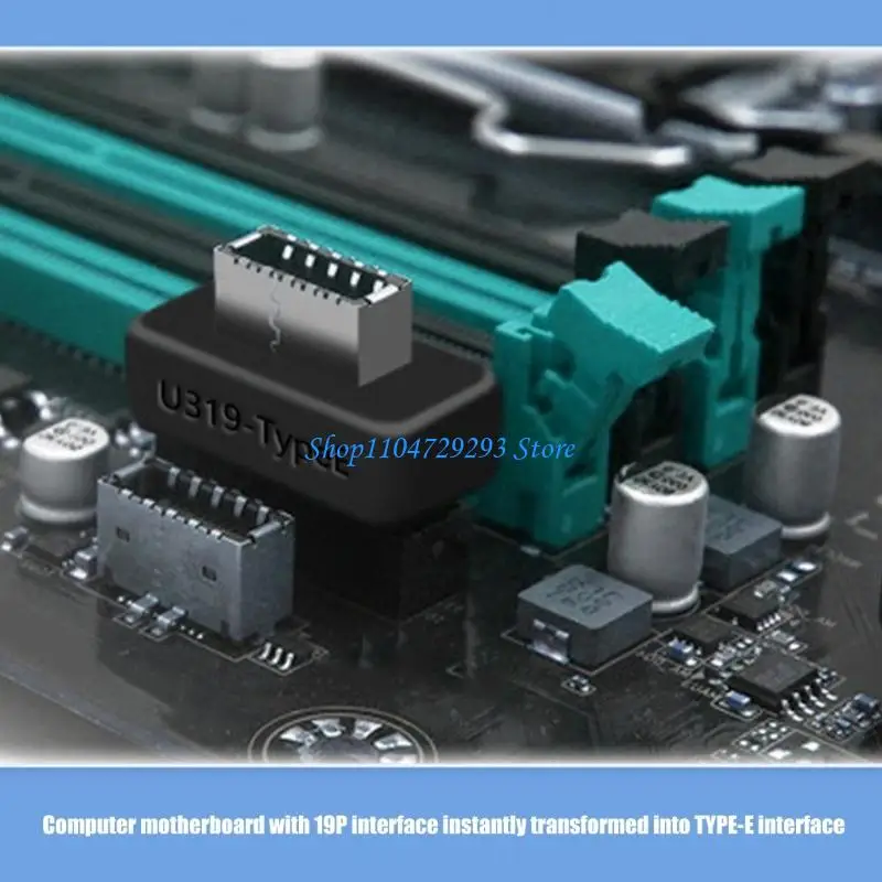 High Durability ABS Metal USB3.0 Adapters Converting 19Pin 20Pin to Type E for Performances Fast Data Speed Easy Setups Form