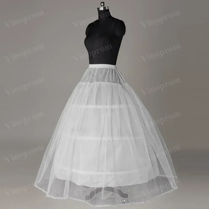 งานแต่งงาน Petticoat กระโปรง 3 Hoops Crinolines ยาว Petticoat สําหรับชุดเจ้าสาว 2024