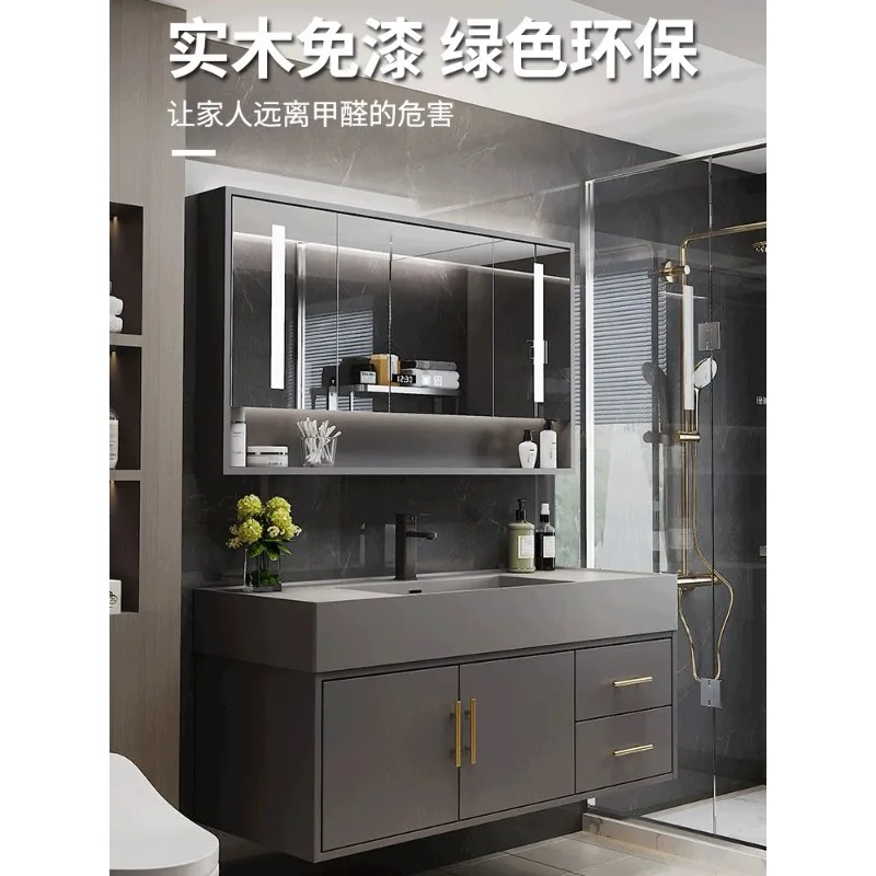 

Slate integrated basin bathroom cabinet, toilet washbasin, washbasin cabinet combination