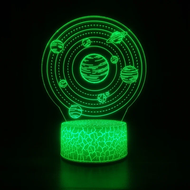 Nighdn Nine Planets 3D Nightlight Colorful Gradual Change Touch Remote Control Table Lamp Creative Gift Lamp Bedroom Decoration