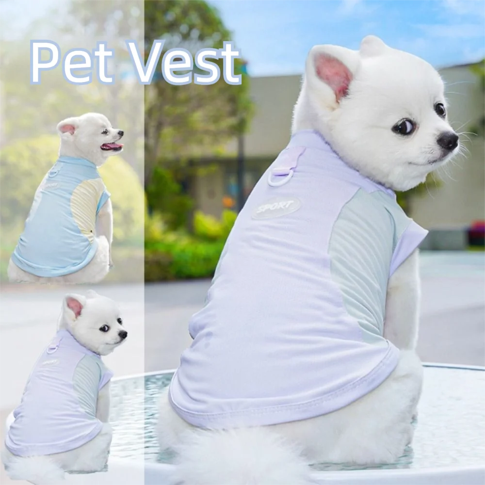 

Cute Mesh Vest Pet Clothes Cooling Ice Silk Puppy Jumpsuit Quick Drying Summer Pet Costume Summer