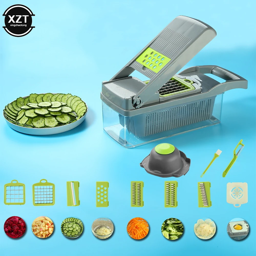 9 in 1 Multifunctional Vegetable Chopper Onion Chopper Handle Food Grate Food Chopper Kitchen Vegetable Slicer Dicer Cut