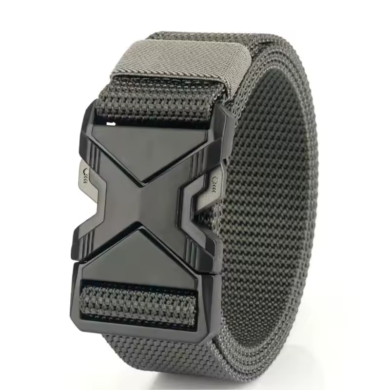 Red Ears Plastic buckle tactical belt men's multifunctional military fan canvas belt outdoor faux nylon training waist belt - Image 15