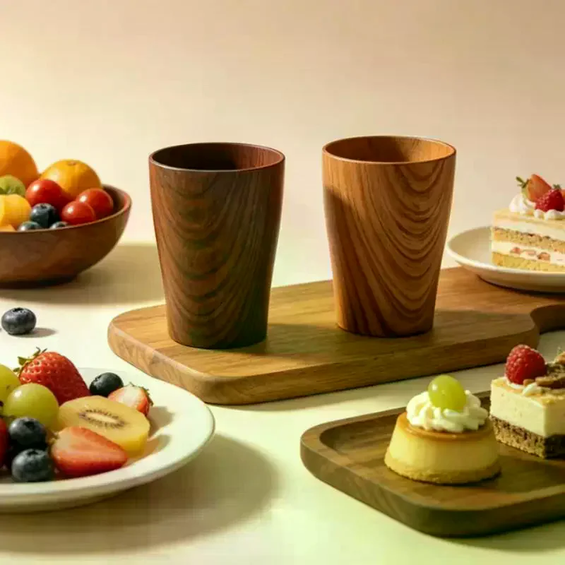 Imitation Wood Grain Handmade Water Coffee Mug Cup Tea Beer Juice Milk Mugs Drink Cups Coffee Beer Mug Retro Gift