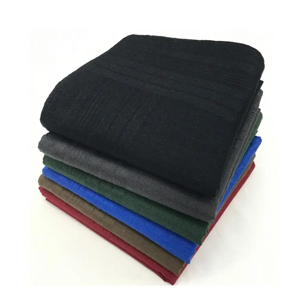 12 قطعة مناديل صلبة عتيقة للرجال من القطن مربعات الجيب