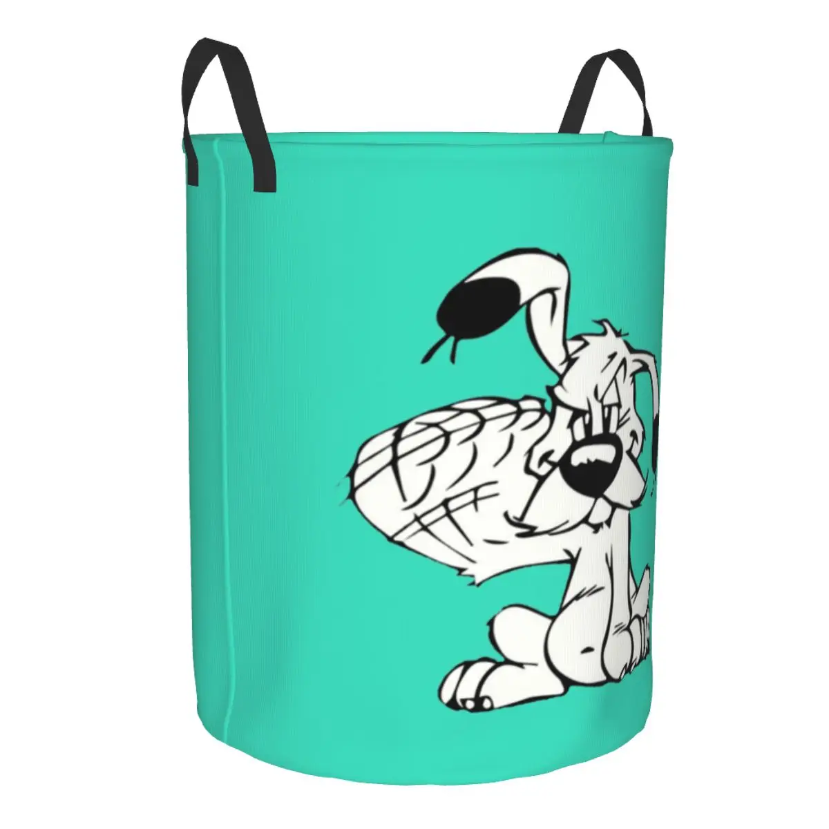 Custom Manga Asterix And Obelix Dogmatix Laundry Basket Foldable Cute Dog Clothes Hamper for Nursery Kids Toys Storage Bag