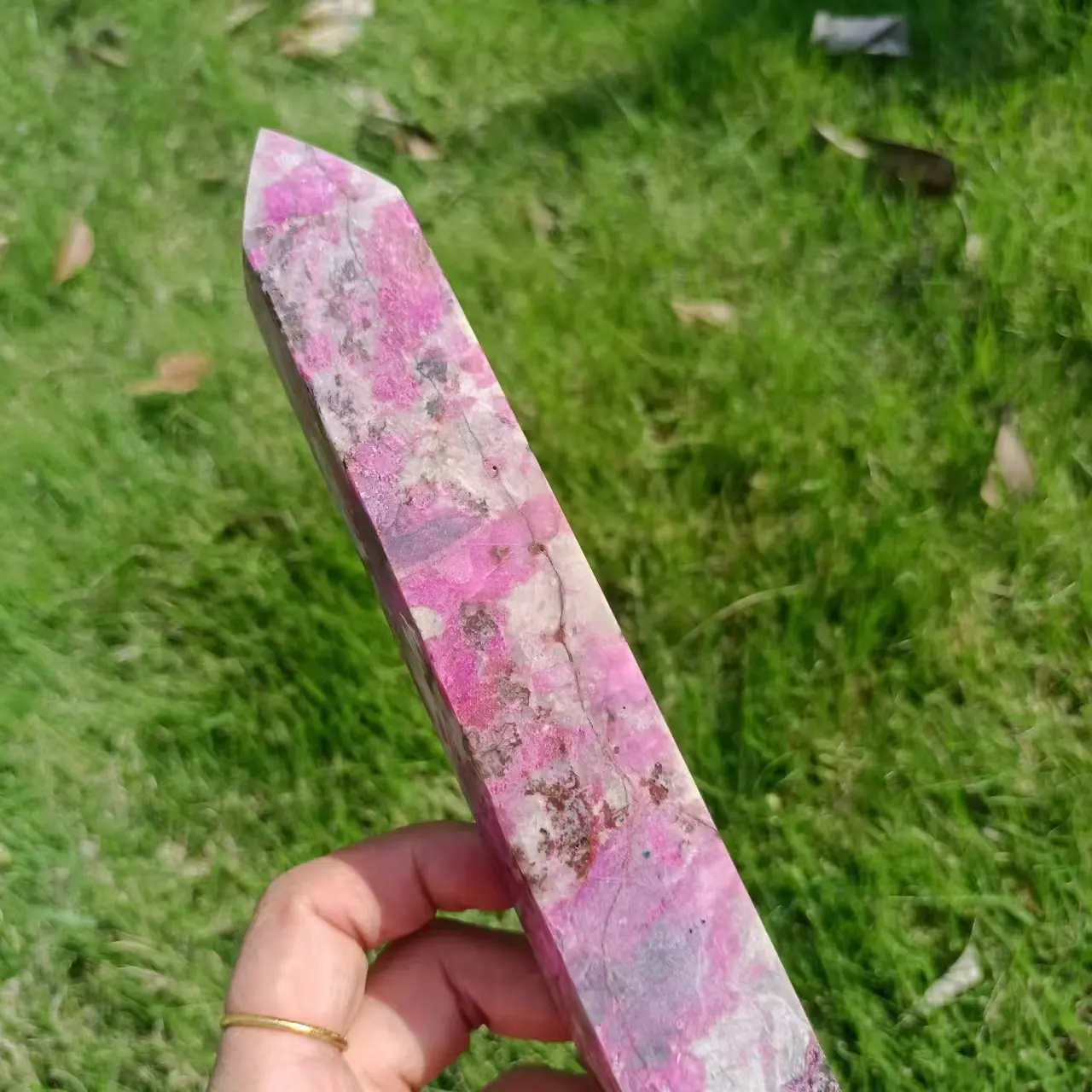 Magical Natural Pink Cobalt Obelisk, Quartz Crystal Tower Column, Mineral Specimen Reiki Healing Stone, Pink Degaussing Ore