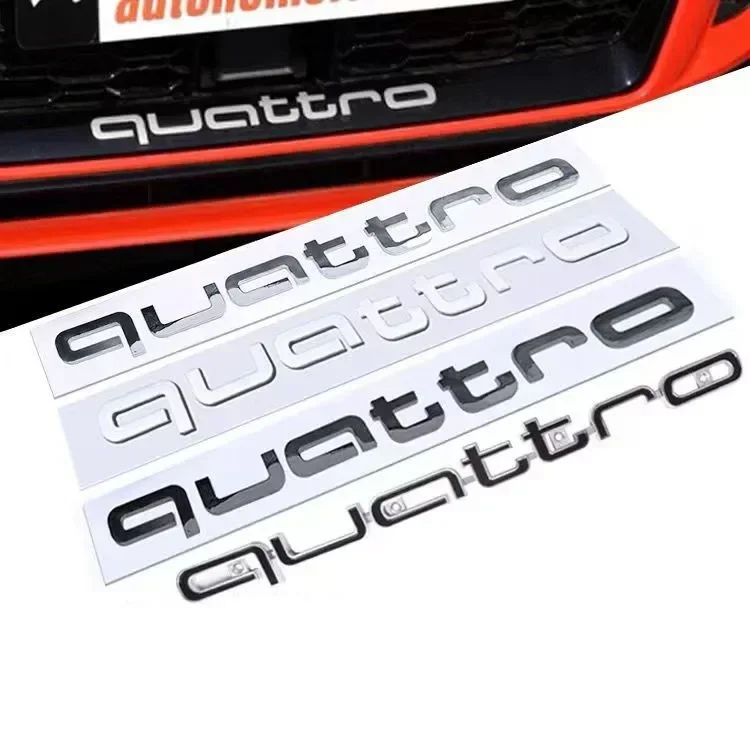 1Pc ABS Car Front Grille Emblem Sticker Quattro Body Sticker for Audi Quattro S A3 A4 B8 8P 8V A6 C7 A5 Q5 B7