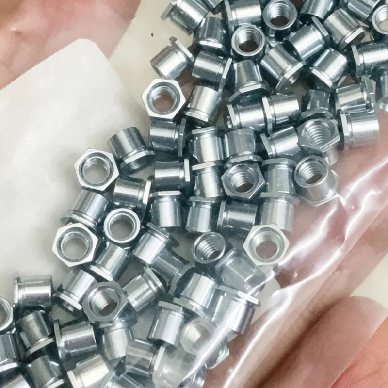 5-50Pcs L3mm-25mm Carbon Steel Hardening Through Hole Hexagonal Rivet Stud Rivet Nut Column Riveting Stud M2 M2.5 M3 M4 M5 M6 M8