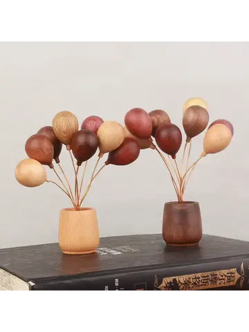 HeMu 로그 풍선 작은 장식품 자동차 장식품 수제 크리 에이 티브 홈 이동 새해 선물 소품 장식