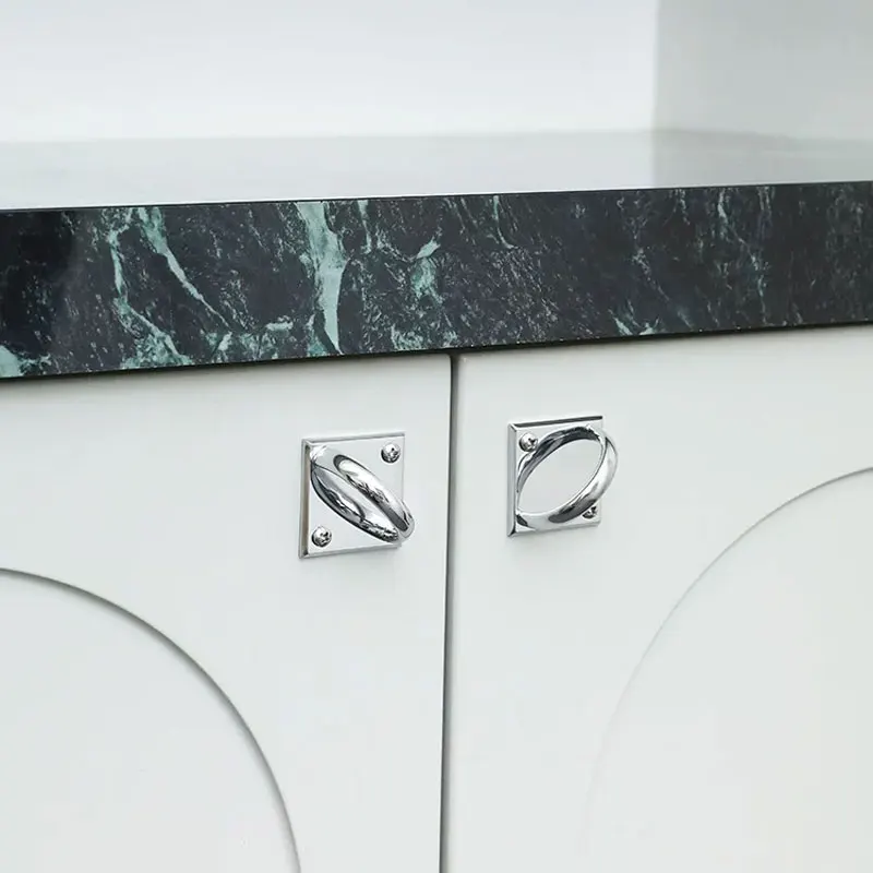 Modern Simple Brass Cabinet Handles Creative Antique Cupboard Door Pulls Silver Drawer Knobs Brushed Nickel Furniture Hardware
