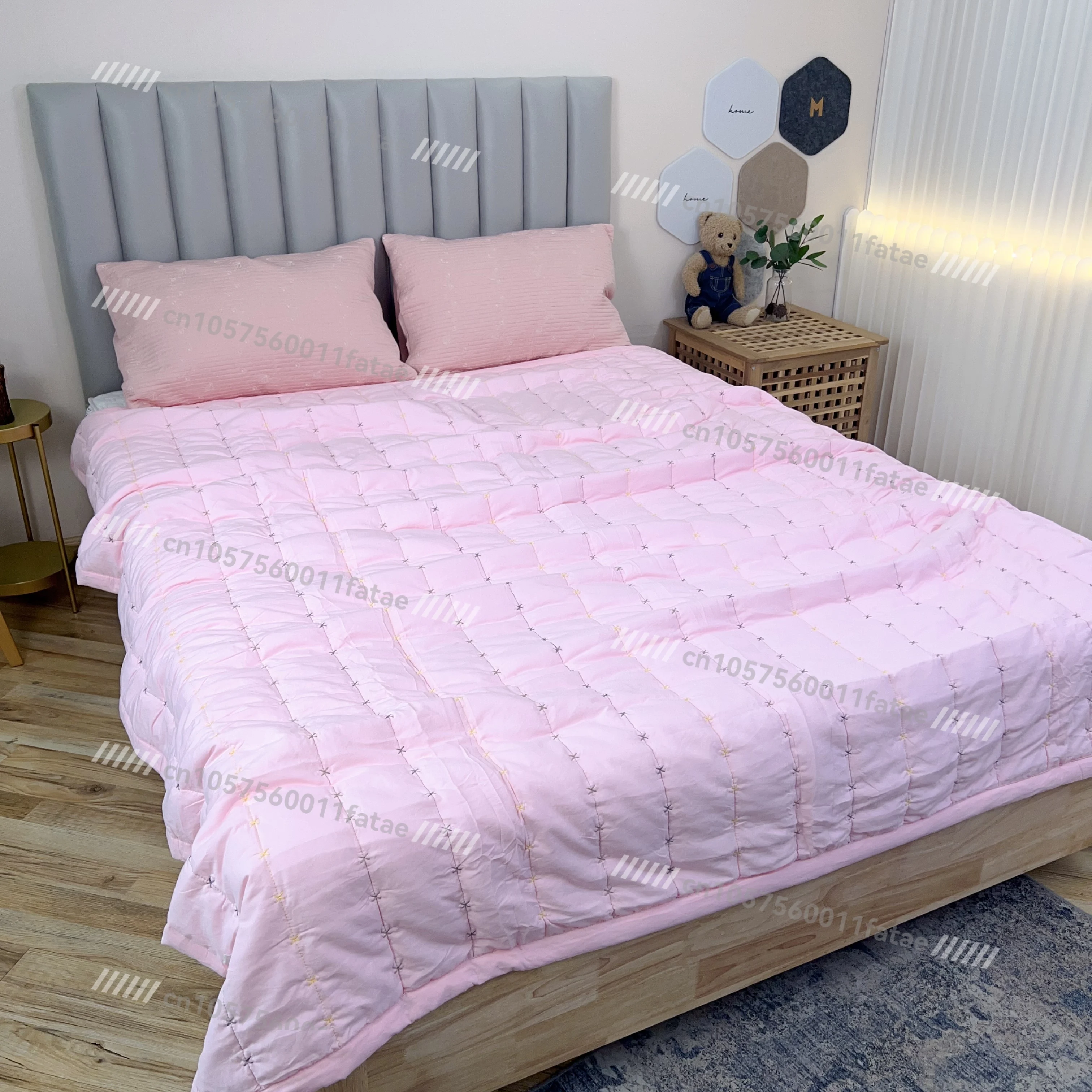 لحاف بسيط بلون سادة للفصول الأربعة، لحاف مريح، ناعم وصديق للبشرة، لحاف منزلي مزدوج #4