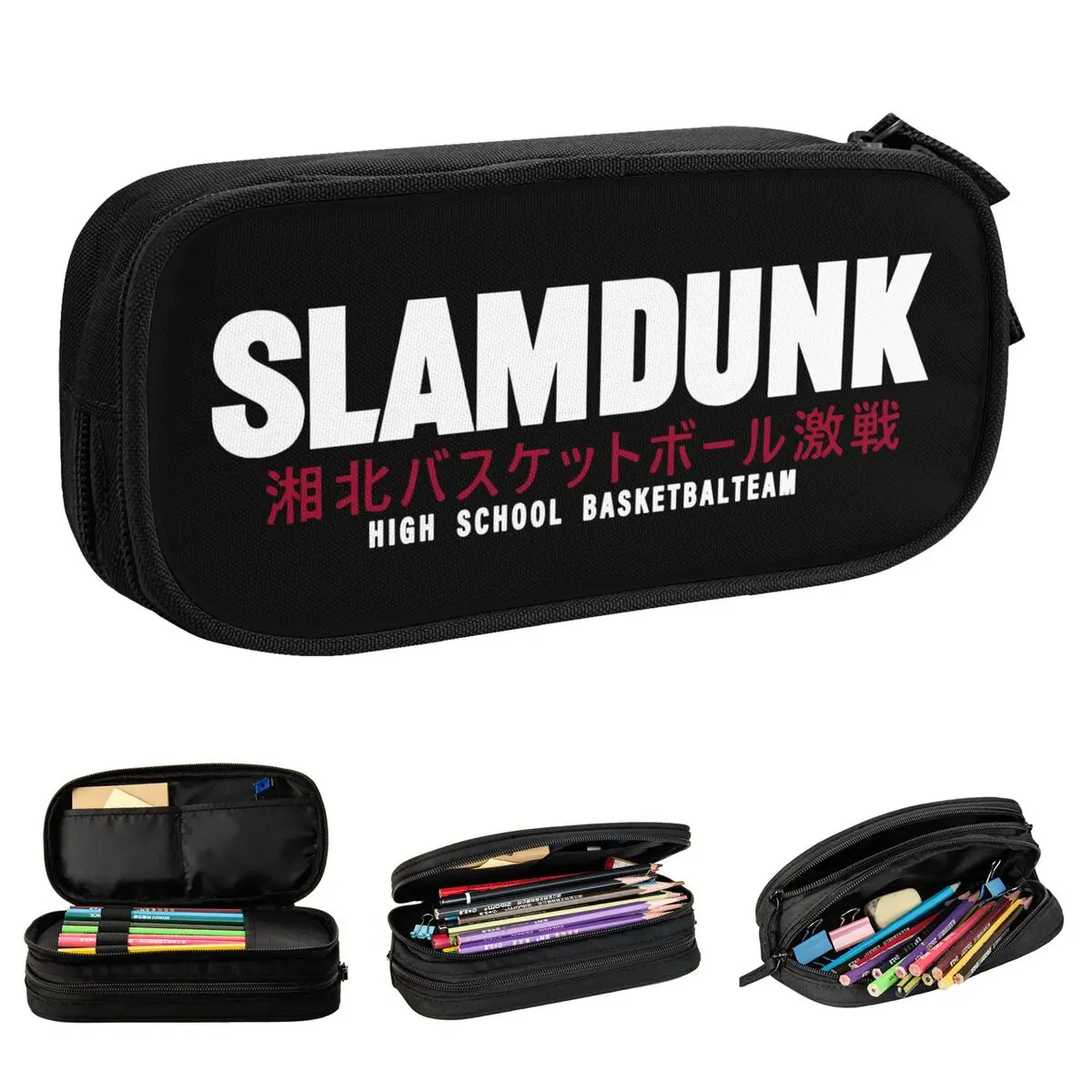 anime slam dunk lapis case pen holder bags student large storage escola cosmetic pencilcases 01