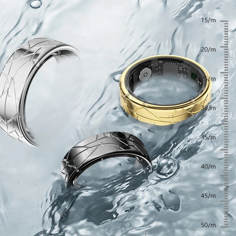 Smart Ring - 5ATM Waterproof,24-hour Sleep/Heart Rate/Blood Oxygen/Sport Monitor,Tiktok/Videos Page Turner,Photo Control Rings