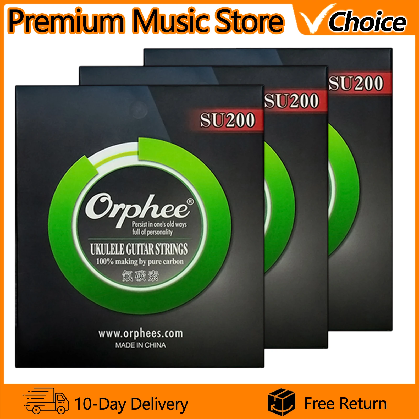 Orphee Ukulele Strings SU Series Carbon Nylon Hybrid 4 Strings Guitar Ukulele Strings Instruments Professional Guitar Parts