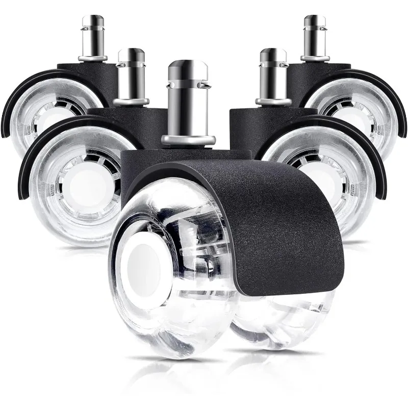 

5 шт., 2 дюйма, поворотные колеса для офисного стула, сменные ролики для стульев для ковров из твердой древесины, сверхмощные мебельные колеса