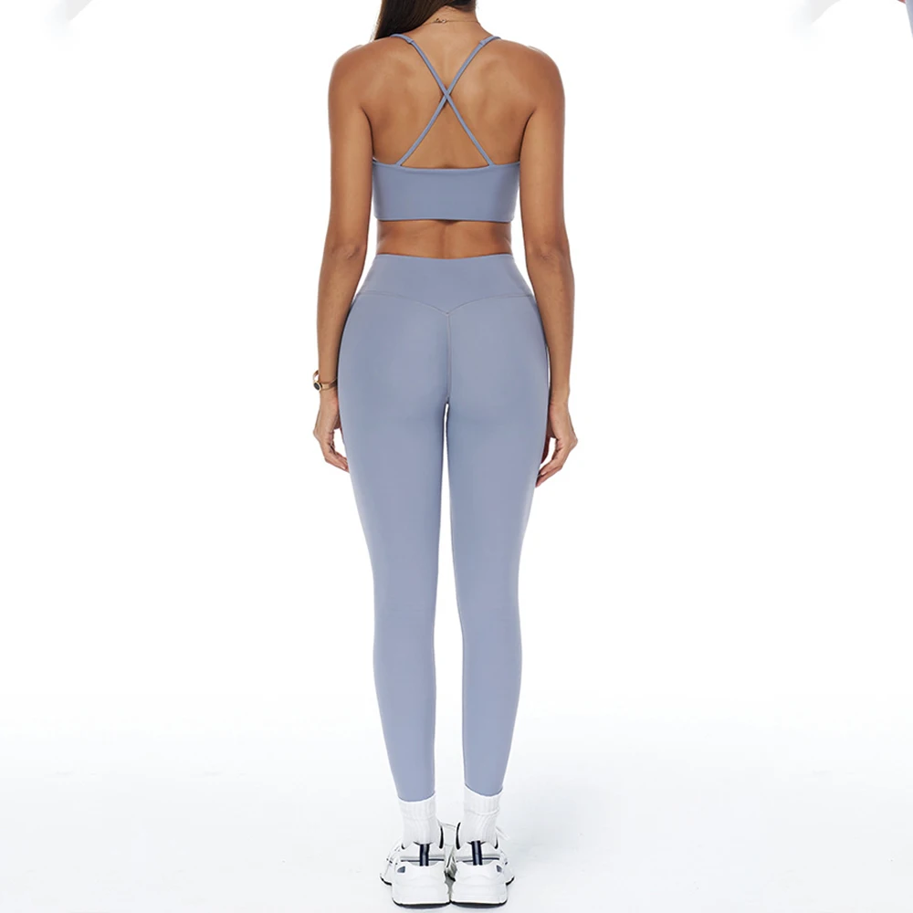 2/3dílná sada na jógu, sportovní oblečení, oblečení do posilovny, cvičební sada, dámské tepláky, fitness s dlouhým rukávem, legíny s vysokým pasem, sportovní oblek - náhled 5