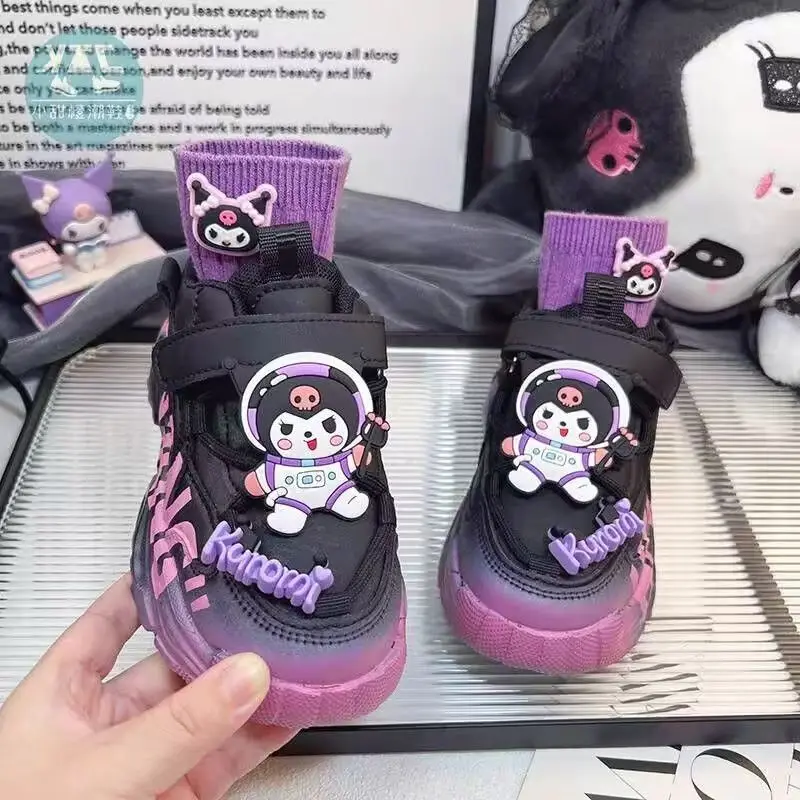 

Girly Heart Kuromi Anime Sanrio Ins Kawaii Casual Shoes Cute Thick Warm Sports Leather Sneakers Fashion Lovely Gifts for Girls