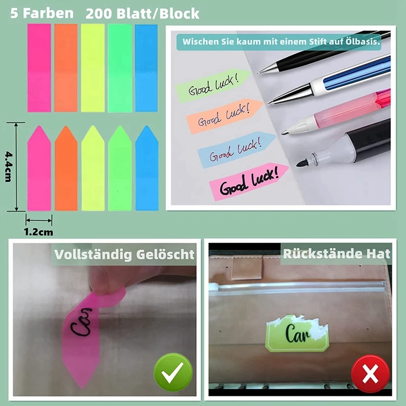 PVC bening 6 lubang kantong lengan bening Folder ritsleting untuk perencana Notebook