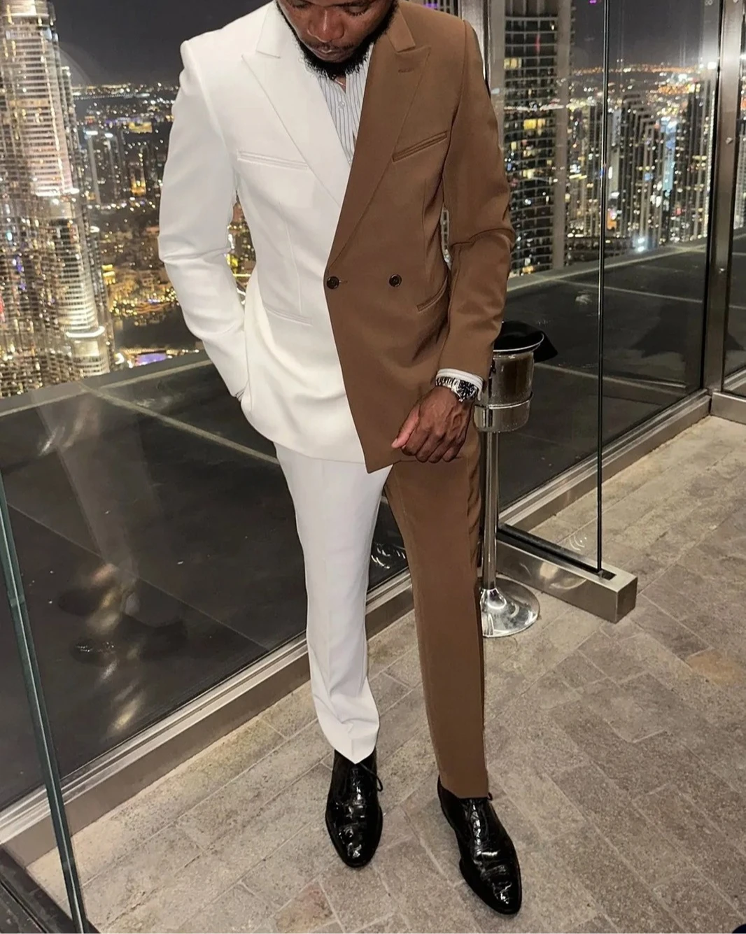 

Men's Suits Slim Fit Peak Lapel Business Casual Double Breasted