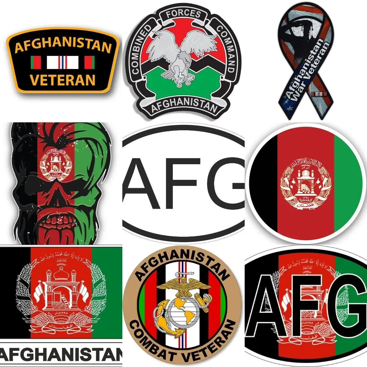 

Creative AFG Afghanistan Flag National Emblem PVC Sticker for Decorate Fridge Room Wall Car Truck Van Motorcycle Off-road Decal