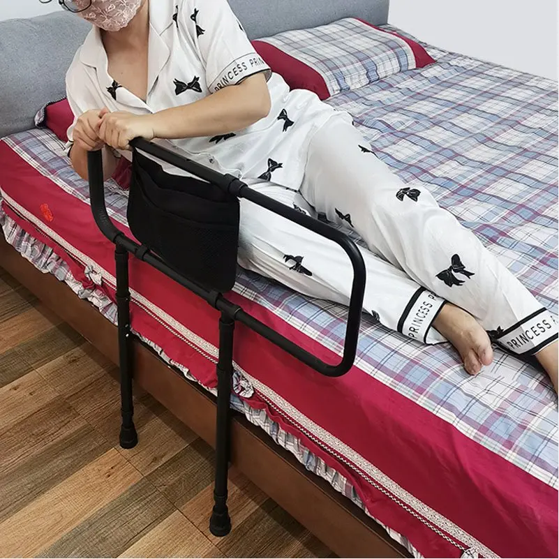 Trilho de cama para idosos, bolso de armazenamento, alça antiderrapante, móveis para idosos