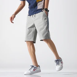 Men's Clothing Contrast Color Letter Pockets High Waisted Casual Elastic Summer Sweatpants Straight Boyfriend Vintage Shorts