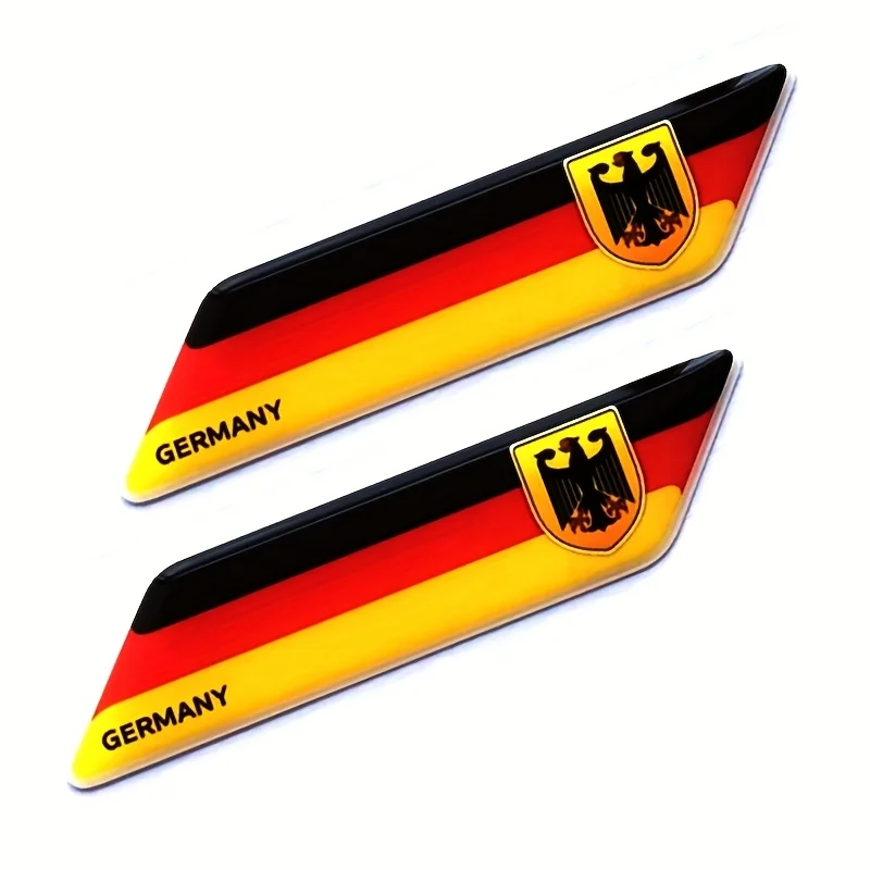 2 uds bandera alemana de Alemania edición limitada calcomanías deportivas de carreras insignia de emblemas de bandera de Alemania calcomanía de guardabarros motocicleta coche camión bicicleta