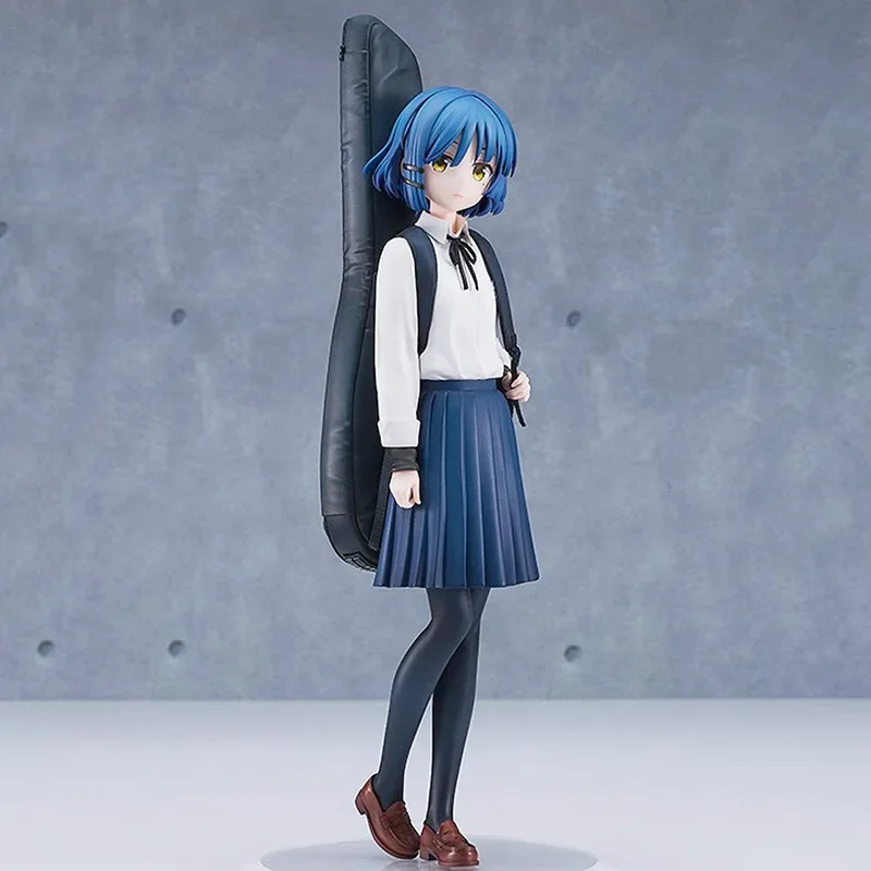 Lonely rock figure guitar, blue-haired beautiful girl two-dimensional animation statue model peripheral ornaments