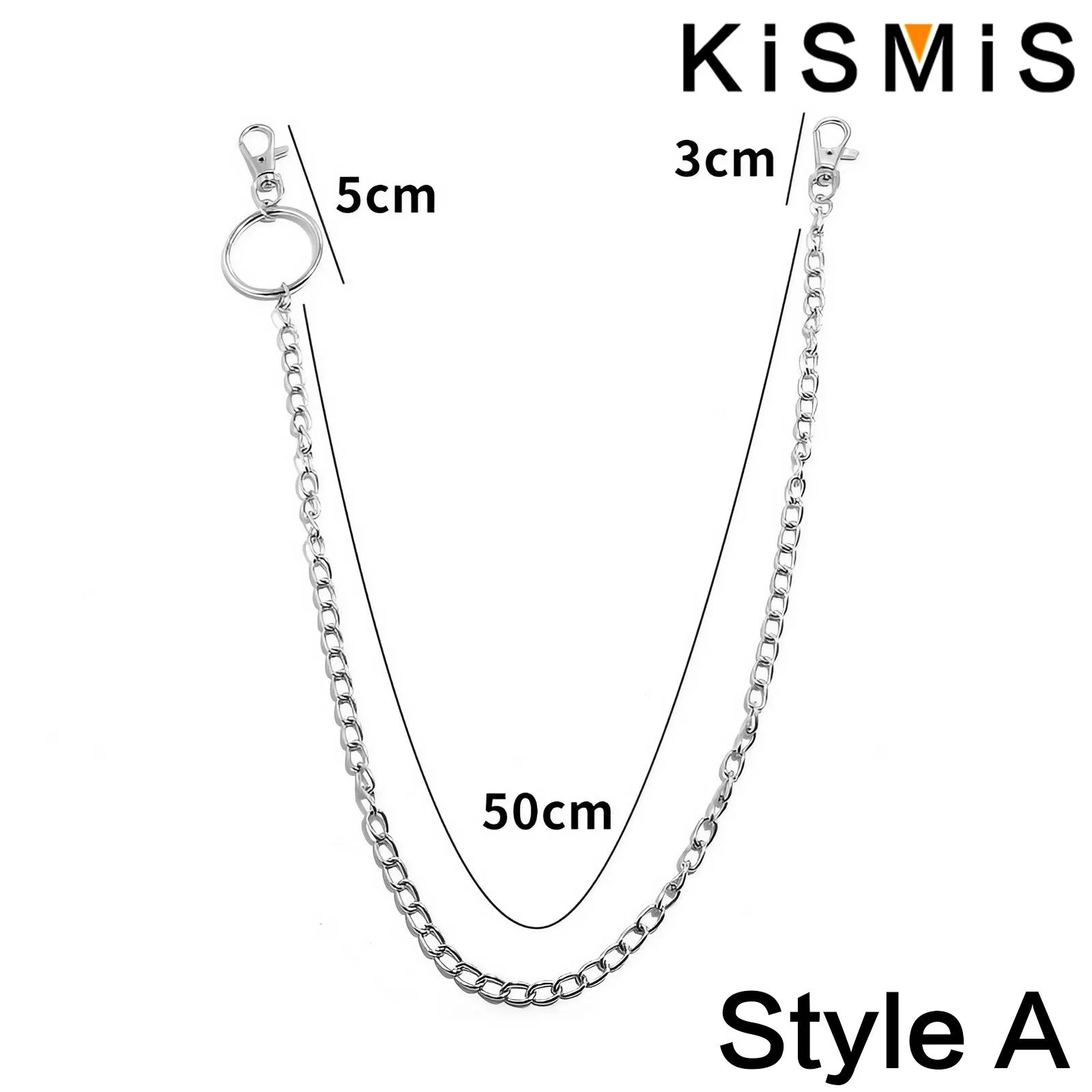 KISMIS 1PC Punk Street keychain trousers pants chain Multi Layer Men chain Wallet Belt Chains Hipster Keyring Hip Hop Jewelry