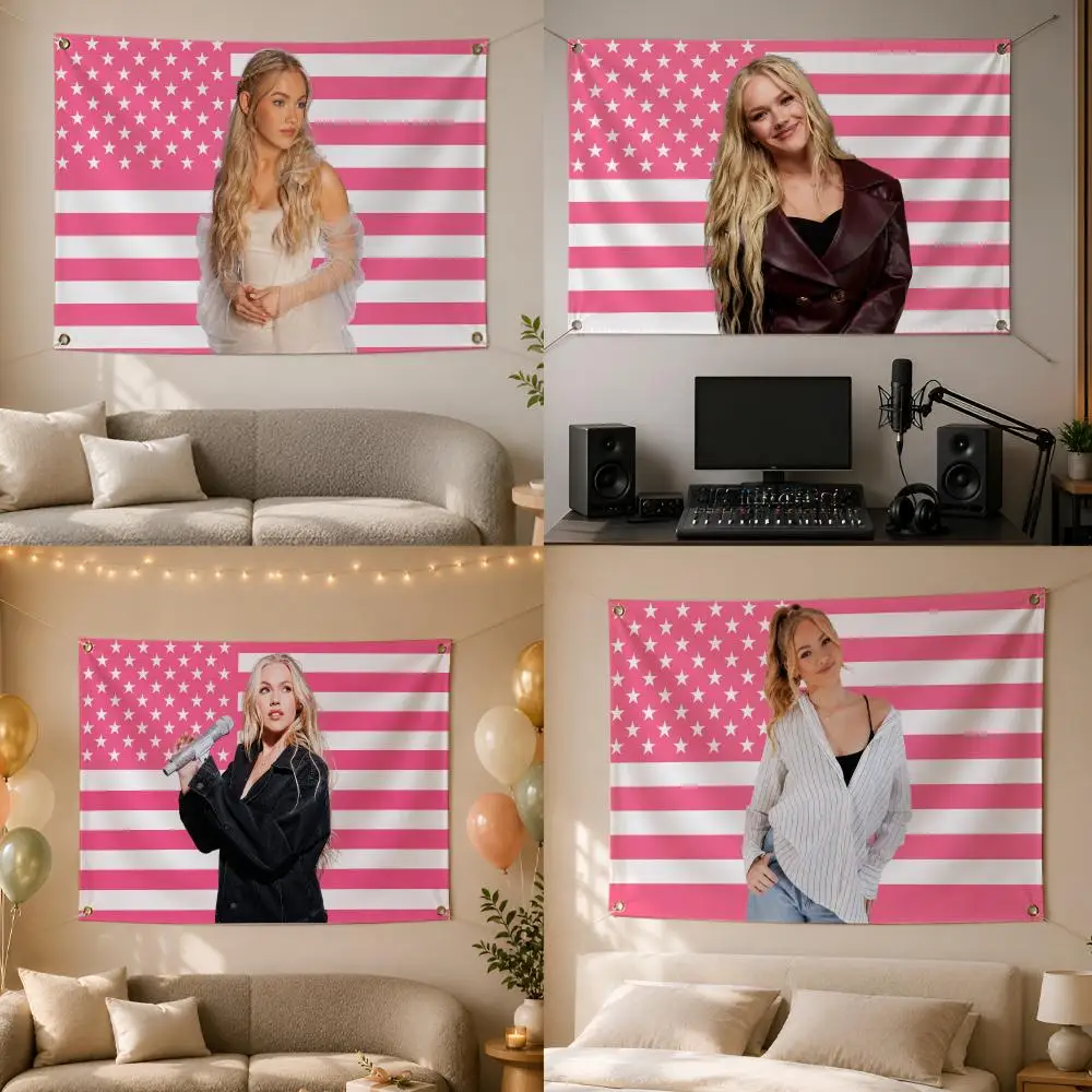 F-Freya Skye America USA Flags Wall Hanging Flag Banner for Bedroom Dorm Living Room Party Festival Camping Indoor Outdoor Decor
