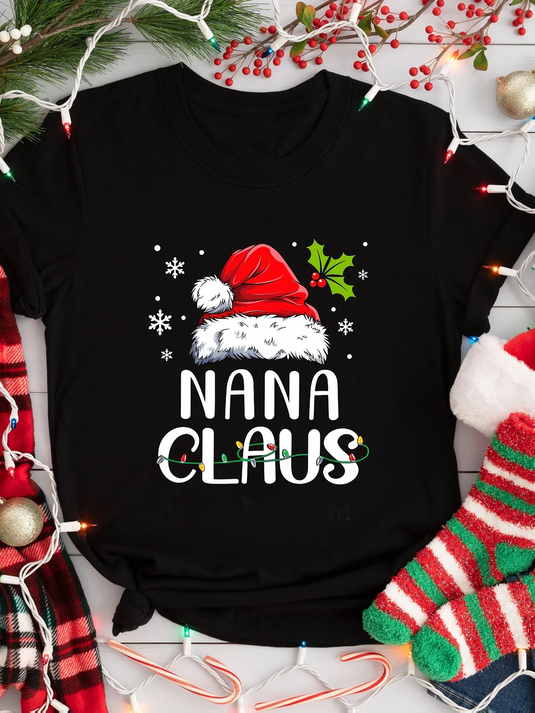 Christmas Candy Cane Print T Shirt Jesus For The Season Holly Christmas Tree Design Unisex Short Sleeve Crew Holiday Tee