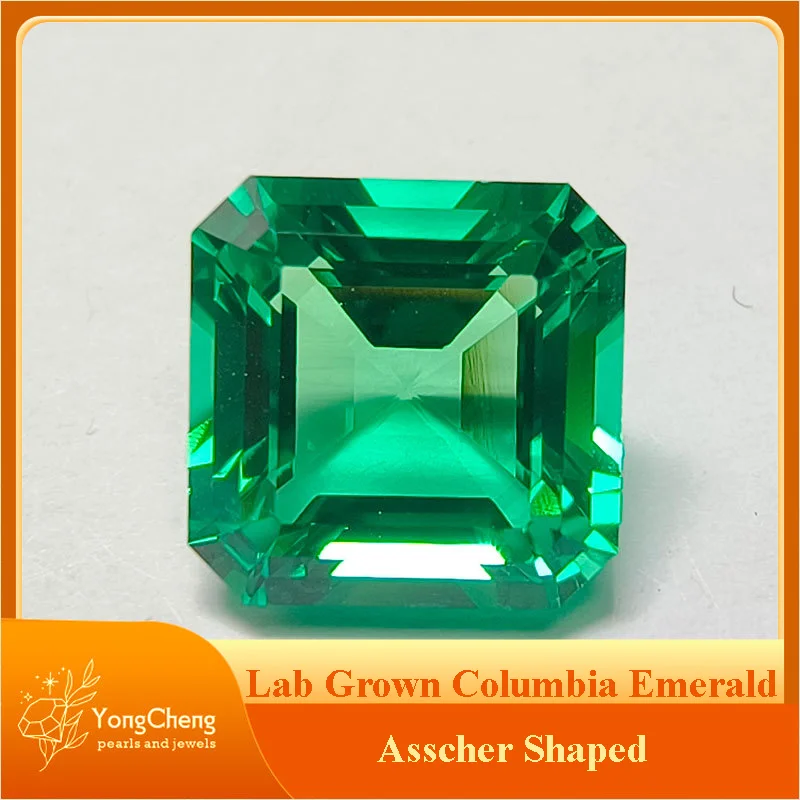 

Top Lab Grown Columbia Emerald Asscher Shaped Hand-cut Gemstone VVS1 for Jewelry Rings Earrings Making Selectable Certificate