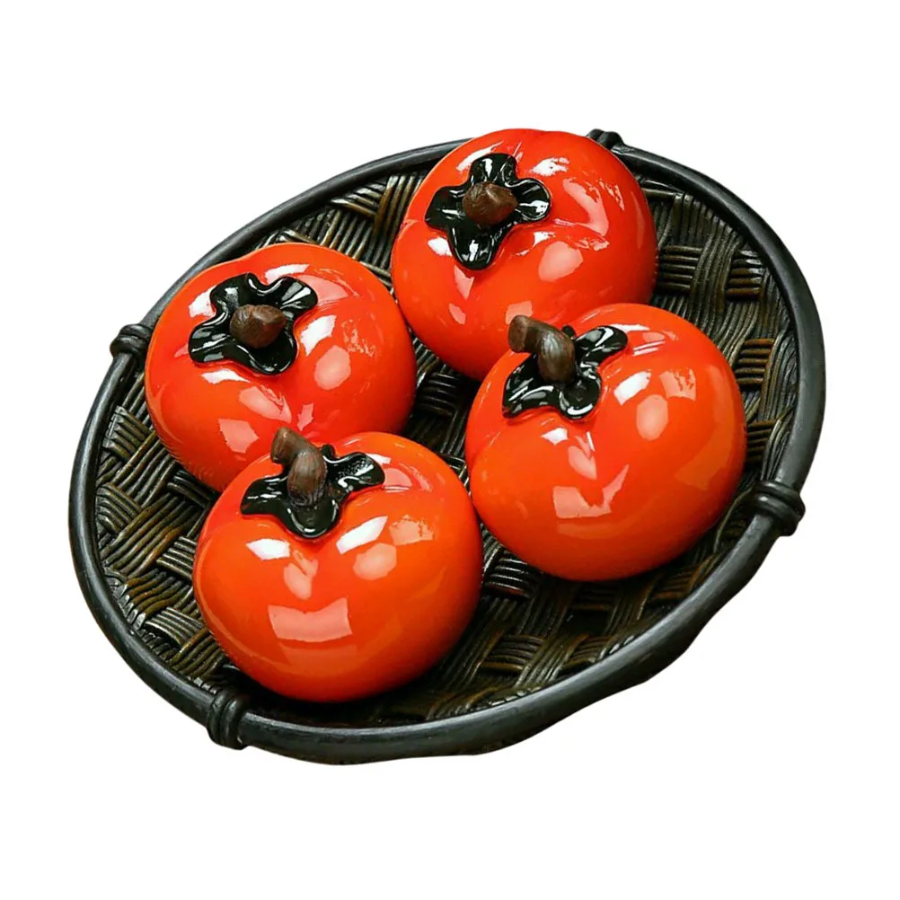 

1Set Persimmon Tea Pet Resin Decor Color Changing Desktop Ornament Household Adornment Gift Photography Prop Tea Pet Persimmon