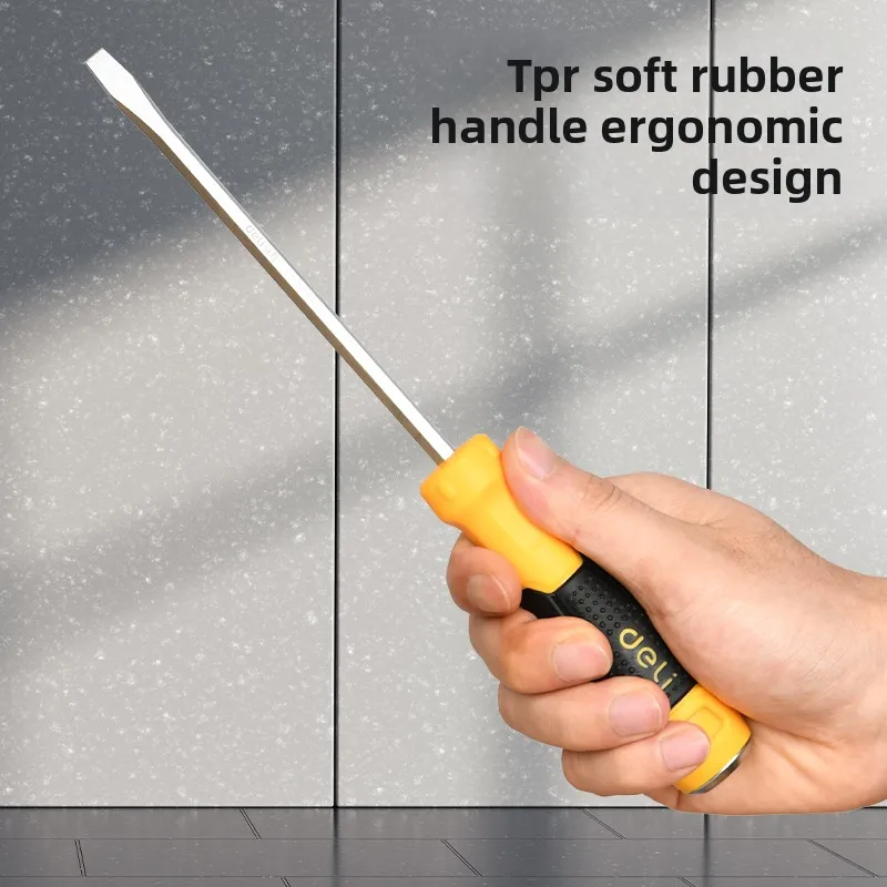 

Phillips/Slotted Cross Screwdriver Rubber Anti-slip Handle Household Tool Multipurpose Electrician Repair Magnetic Screwdriver