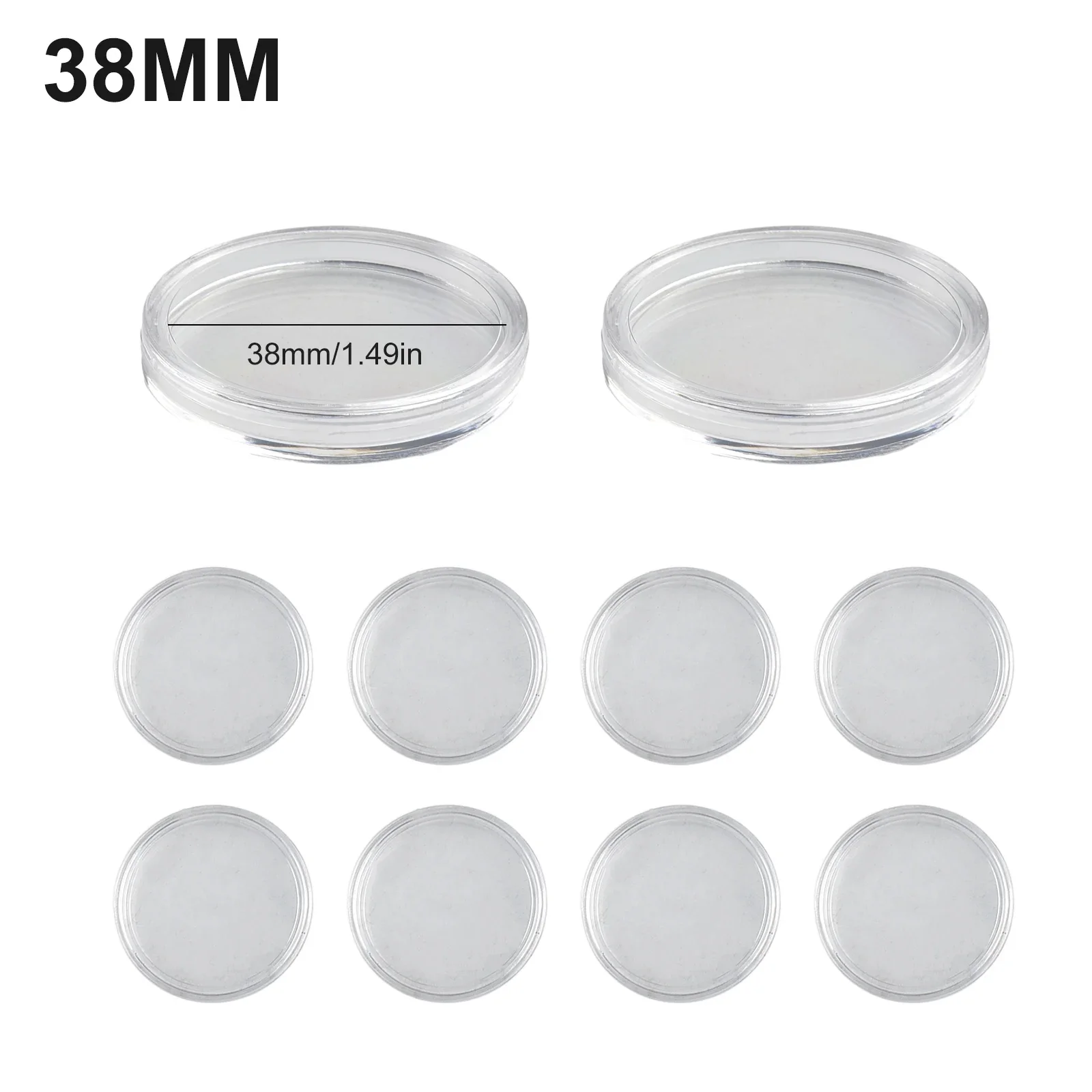 10pcs 38/50mm Transparent Plastic Coin Holder Coin Collecting Box Case For Coins Storage Capsules Protection Boxes Container