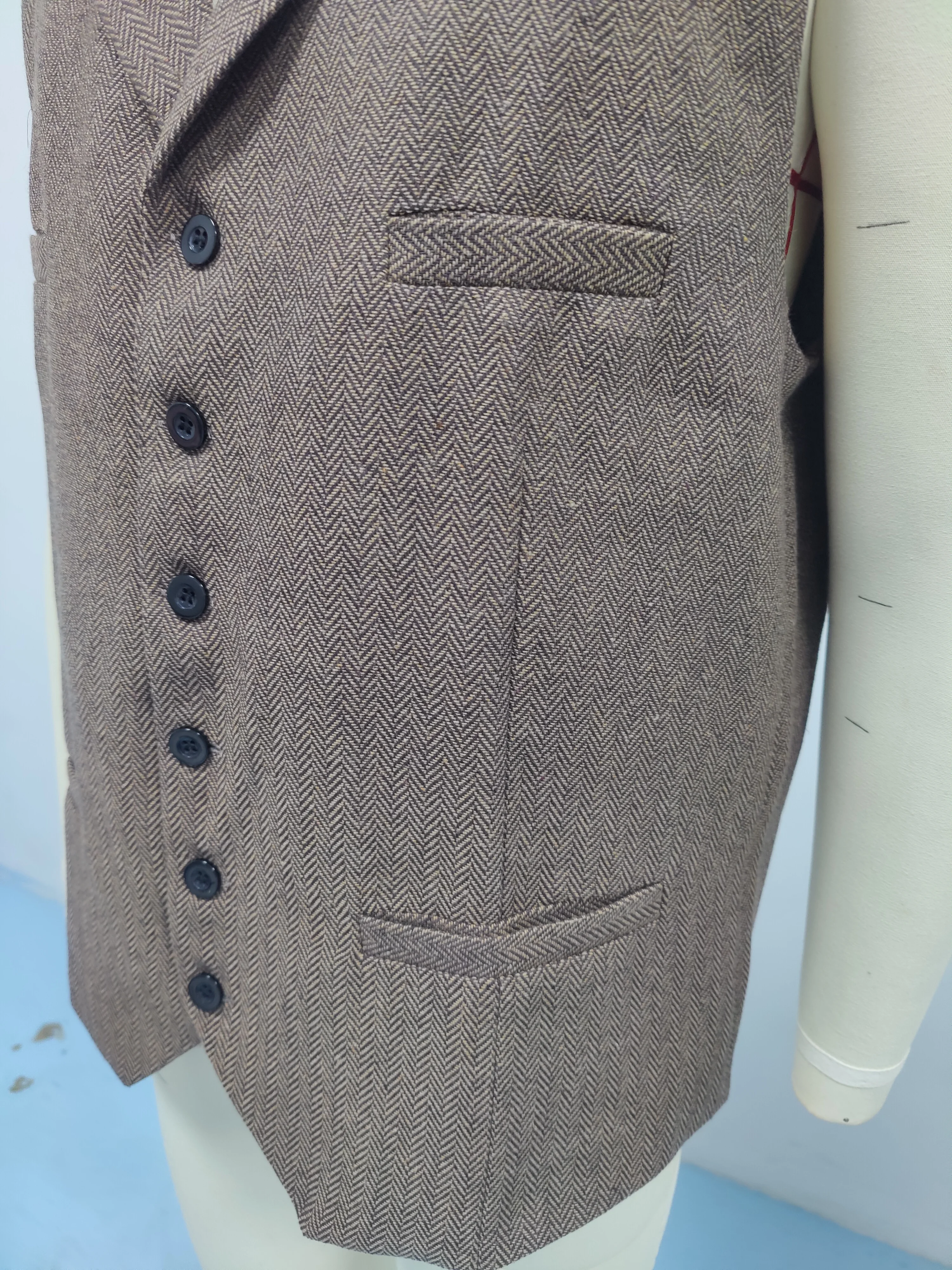 سترة رجالية بنمط متعرج - صدرية بدون أكمام لملابس كاجوال ذكية #6