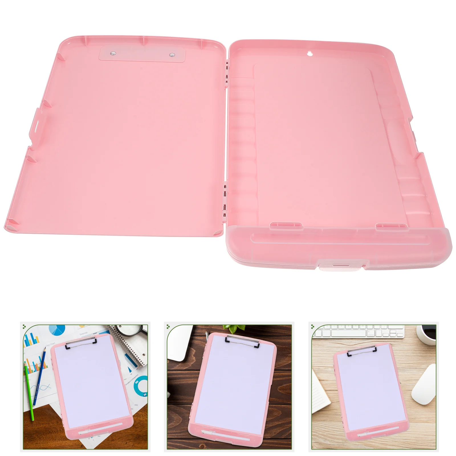 Kotak Penyimpanan Dokumen Plastik Lipat, Tempat Penyimpanan, Organizer Clipboard, Kotak Penyimpanan Kertas Meja Kantor, Organizer Dokumen A4