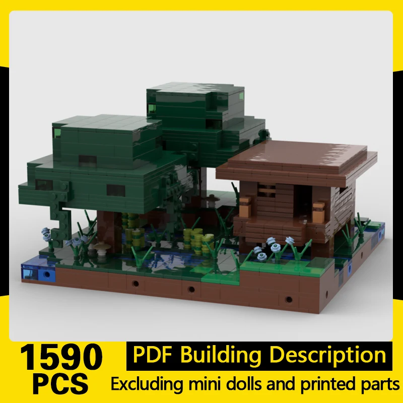 

City Street View Model MOC Building Bricks Swamp Witch Hut Modular Technology Gifts Holiday Assemble Children Toys Suit