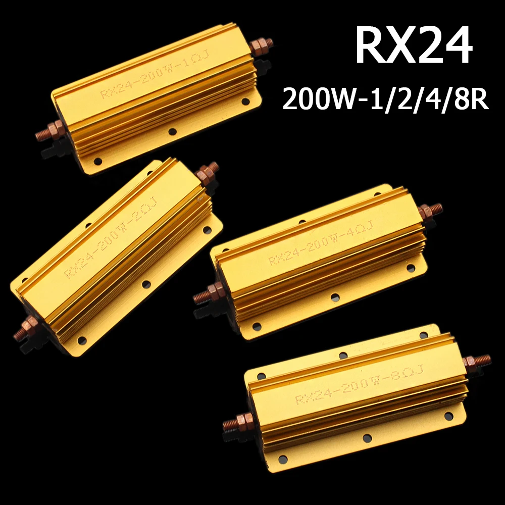 200W Aluminum Power Metal Shell Case Wirewound Resistor 1/2/4/8 Ohm Resistance RX24 1R 2R 4R 8R Ohm image 4
